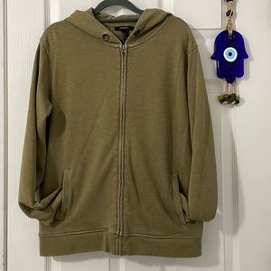 🧿 4 for $20 Forever 21 Zippered Hoodie in Olive Green Size Small loose fit